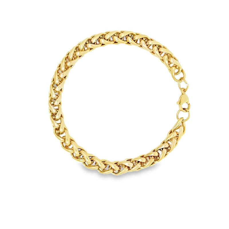 Rico's hvede armbånd i 18 karat forgyldt stål 7 mm 19–21 cm